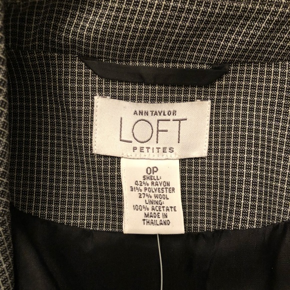 Ann Taylor 0p Grey mini check pantsuit new - Picture 5 of 6